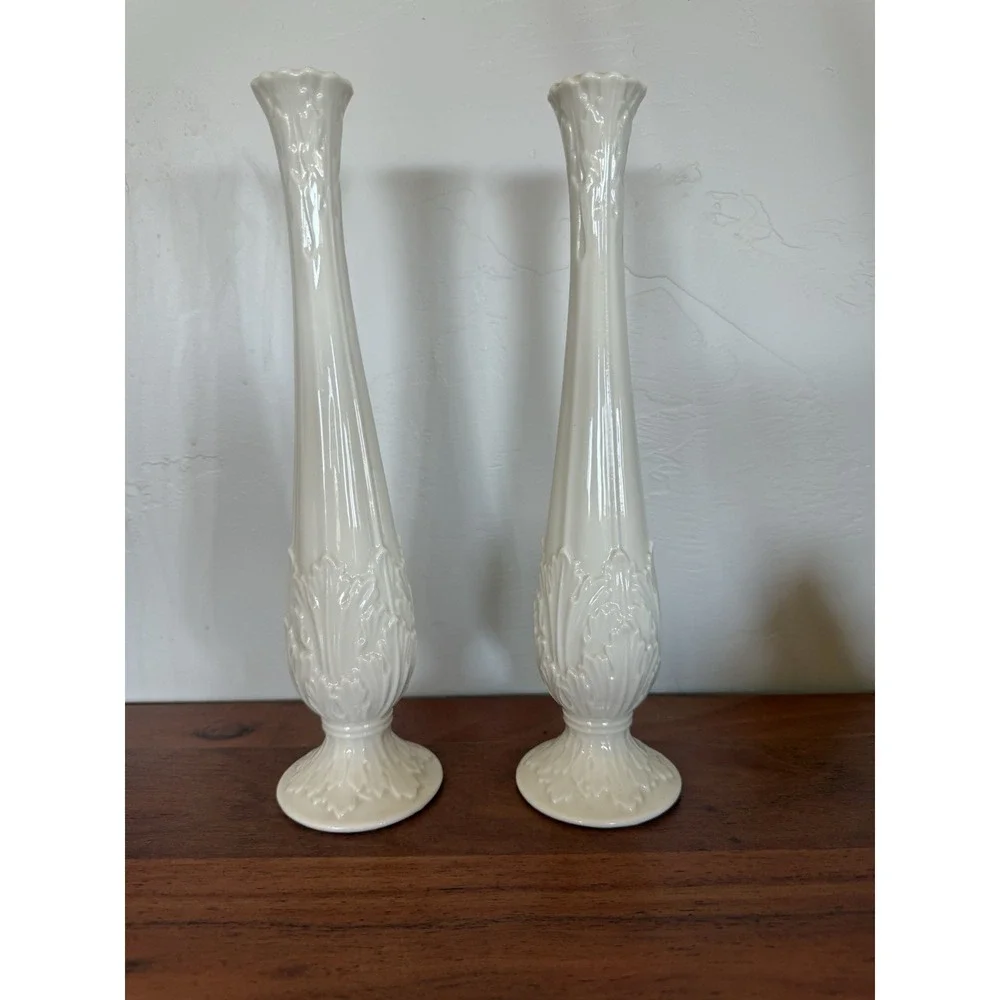 Set Of 2 Lenox Florentine Porcelain Bud Vase 11
